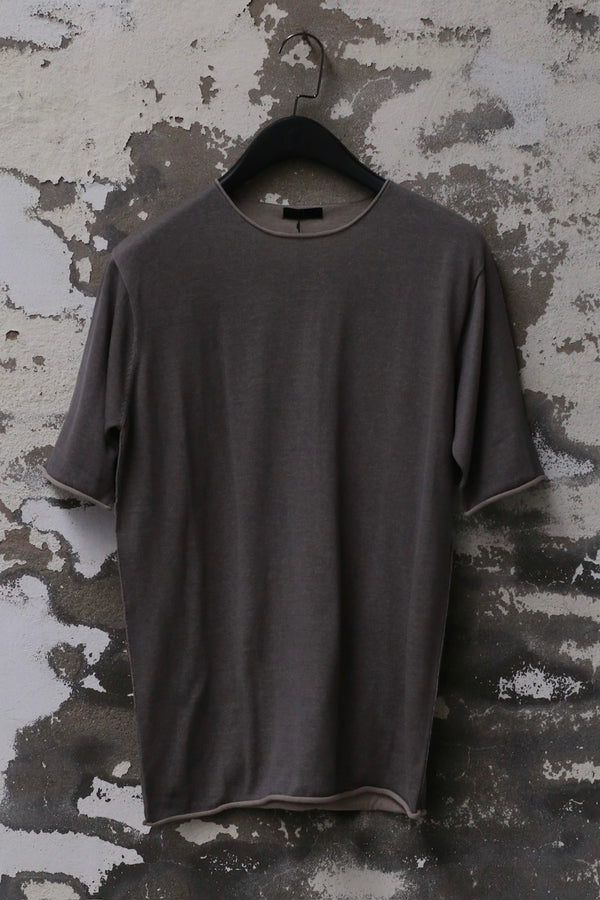 DEVOA 25 Spring/Summer Round Neck Curled Short Sleeve T-Shirt Series Japan DVA-SKT-BPCH-BLUE GRAY